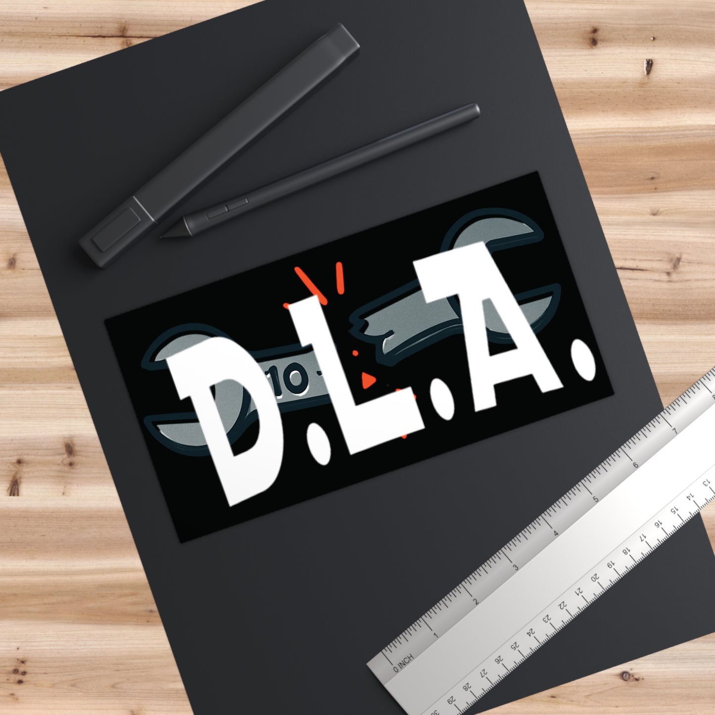 7.5" x "3.75" Dylan Livin' Auto Wrench Logo Bumper Sticker