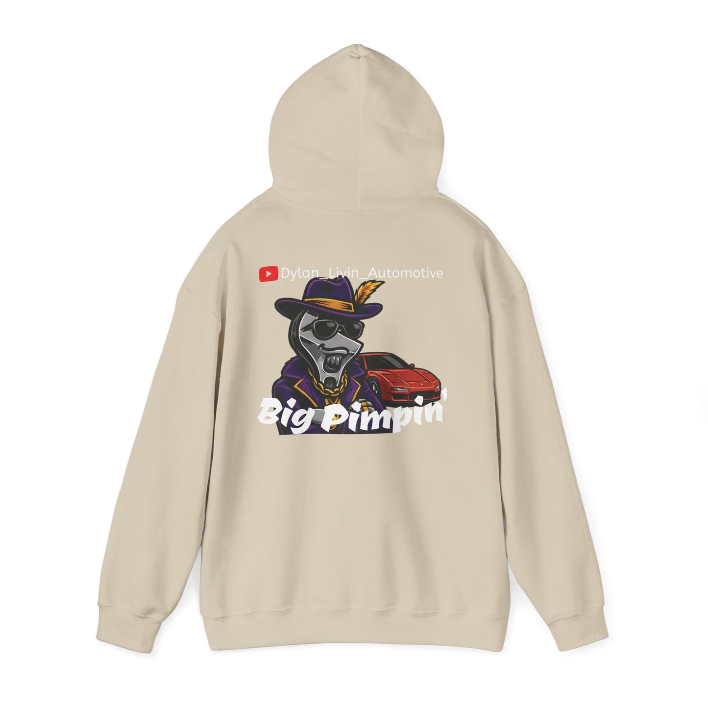 Dylan Livin' Automotive Pimp Dog Racing Hoodie — Graphic Pullover with Car & Wrench Design