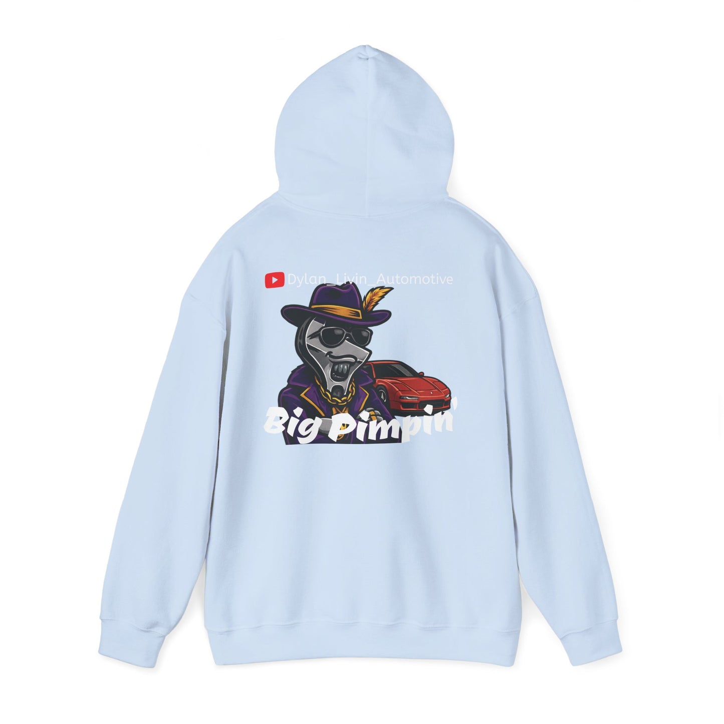Dylan Livin' Automotive Pimp Dog Racing Hoodie — Graphic Pullover with Car & Wrench Design
