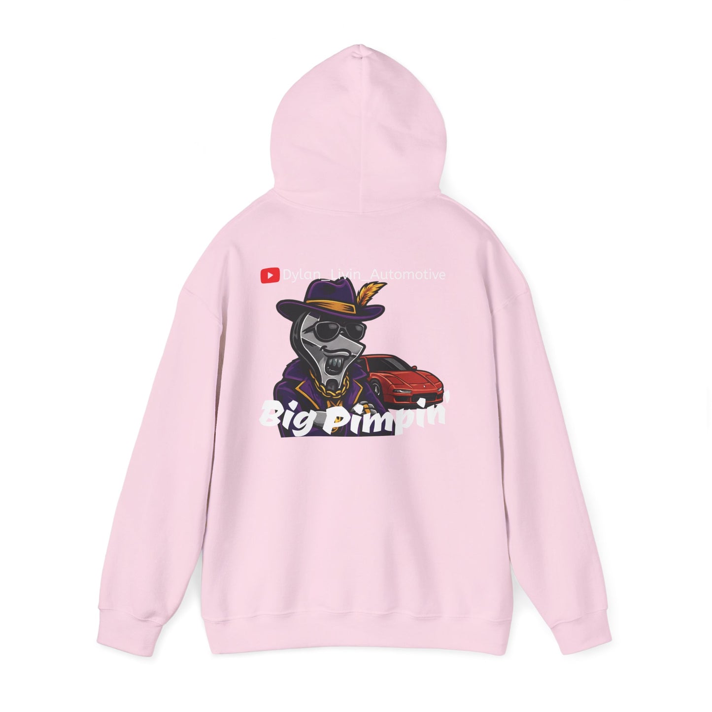Dylan Livin' Automotive Pimp Dog Racing Hoodie — Graphic Pullover with Car & Wrench Design
