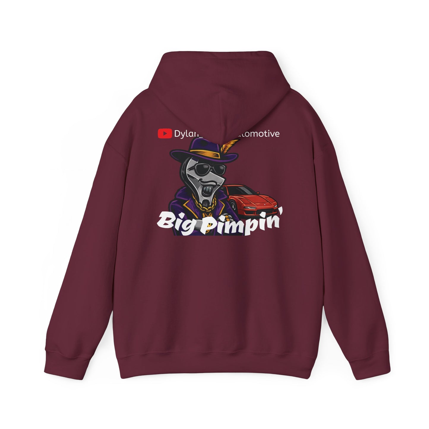 Dylan Livin' Automotive Pimp Dog Racing Hoodie — Graphic Pullover with Car & Wrench Design