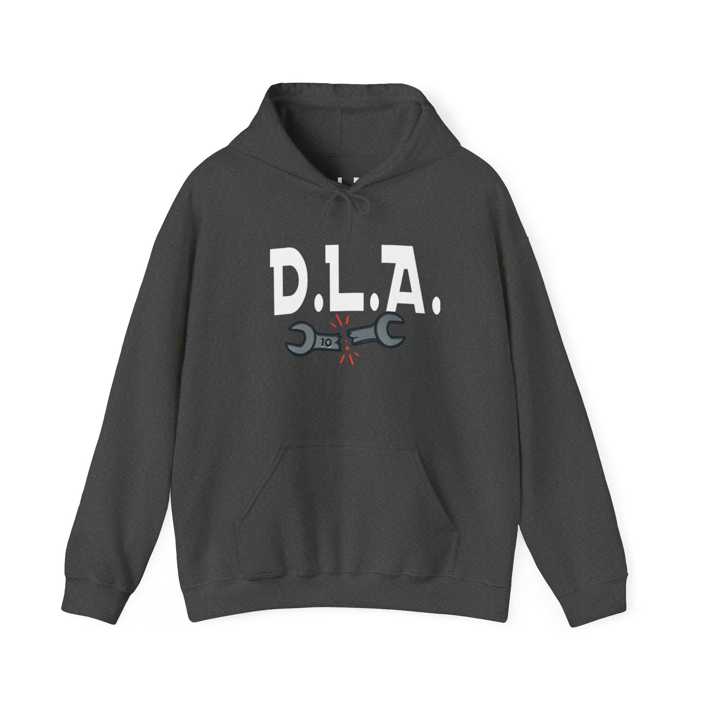 Dylan Livin' Automotive Pimp Dog Racing Hoodie — Graphic Pullover with Car & Wrench Design