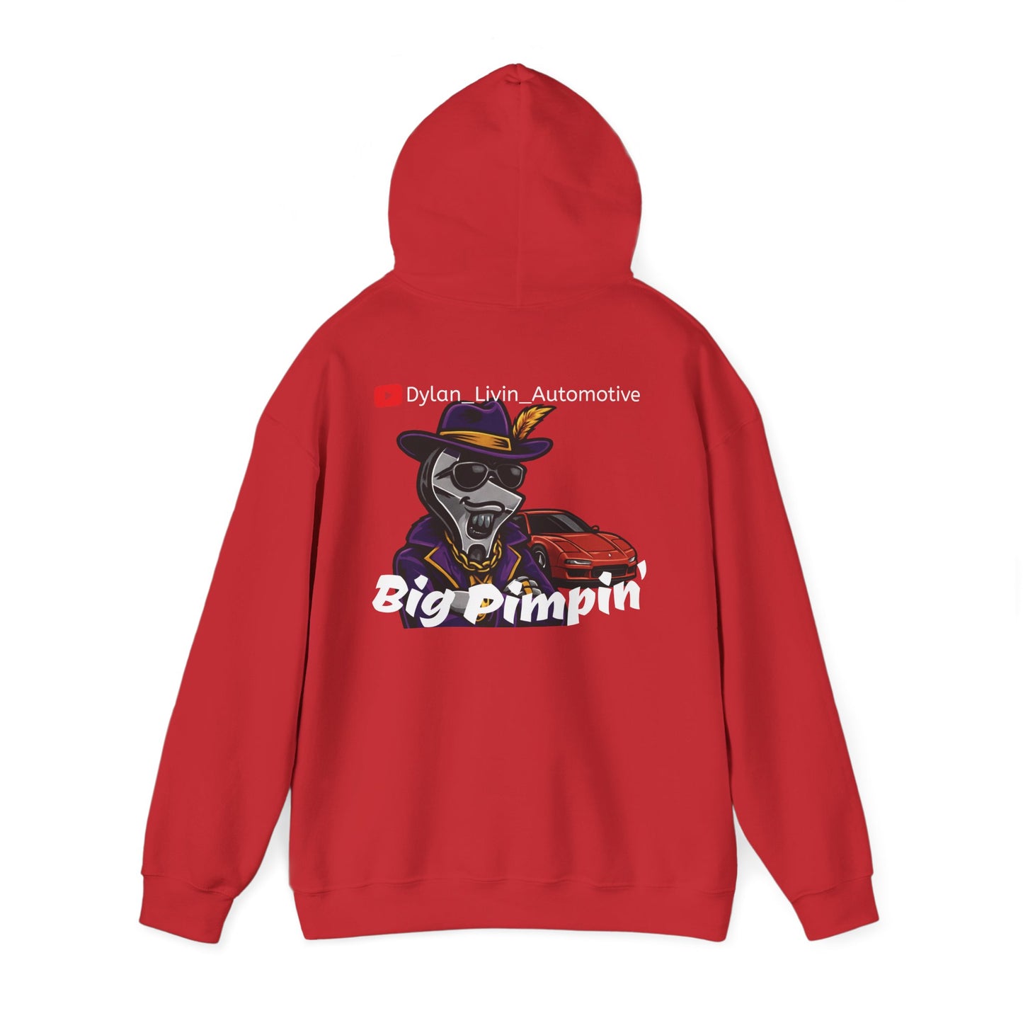 Dylan Livin' Automotive Pimp Dog Racing Hoodie — Graphic Pullover with Car & Wrench Design