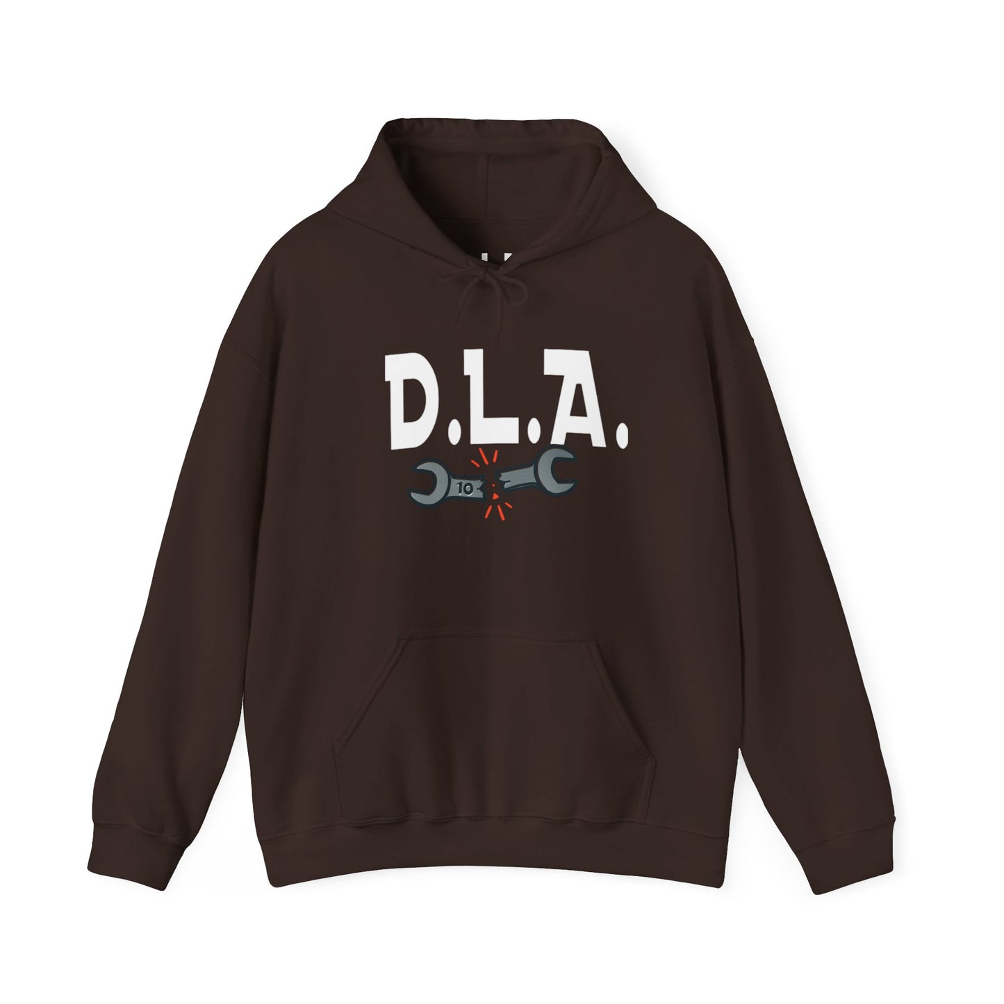 Dylan Livin' Automotive Pimp Dog Racing Hoodie — Graphic Pullover with Car & Wrench Design