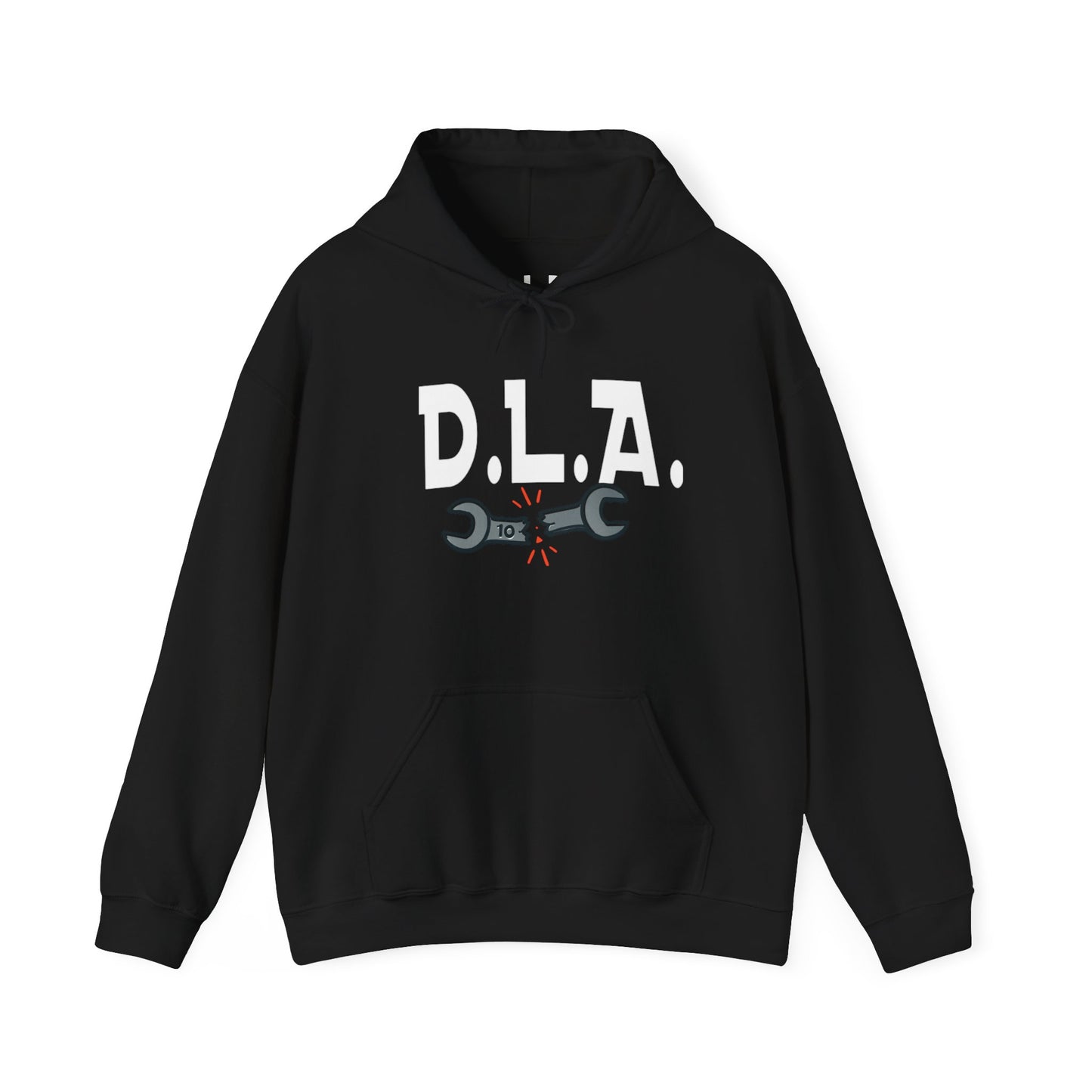 Dylan Livin' Automotive Pimp Dog Racing Hoodie — Graphic Pullover with Car & Wrench Design