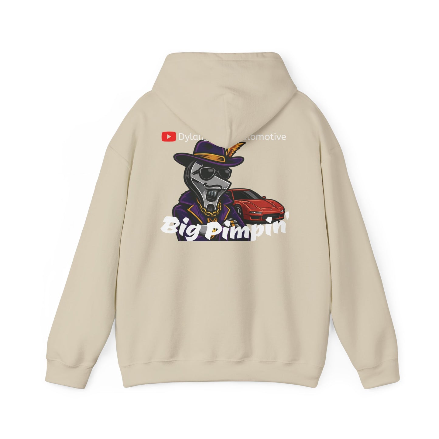 Dylan Livin' Automotive Pimp Dog Racing Hoodie — Graphic Pullover with Car & Wrench Design